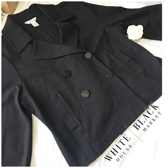 White House Black Market Jackets & Blazers - WHBM Black pea coat size 14, DBL BREAST JACKET